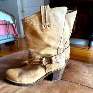 Gently Used Frye Moto Style Tan Boots